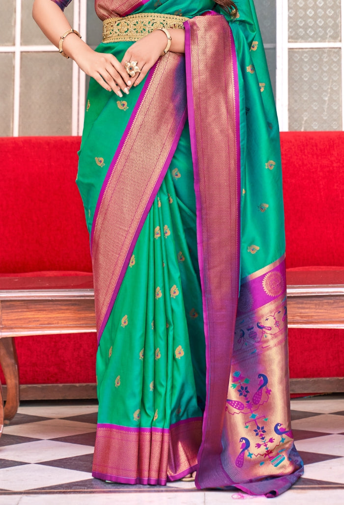 Majestic Feather  Peshwai Paithani Silk saree