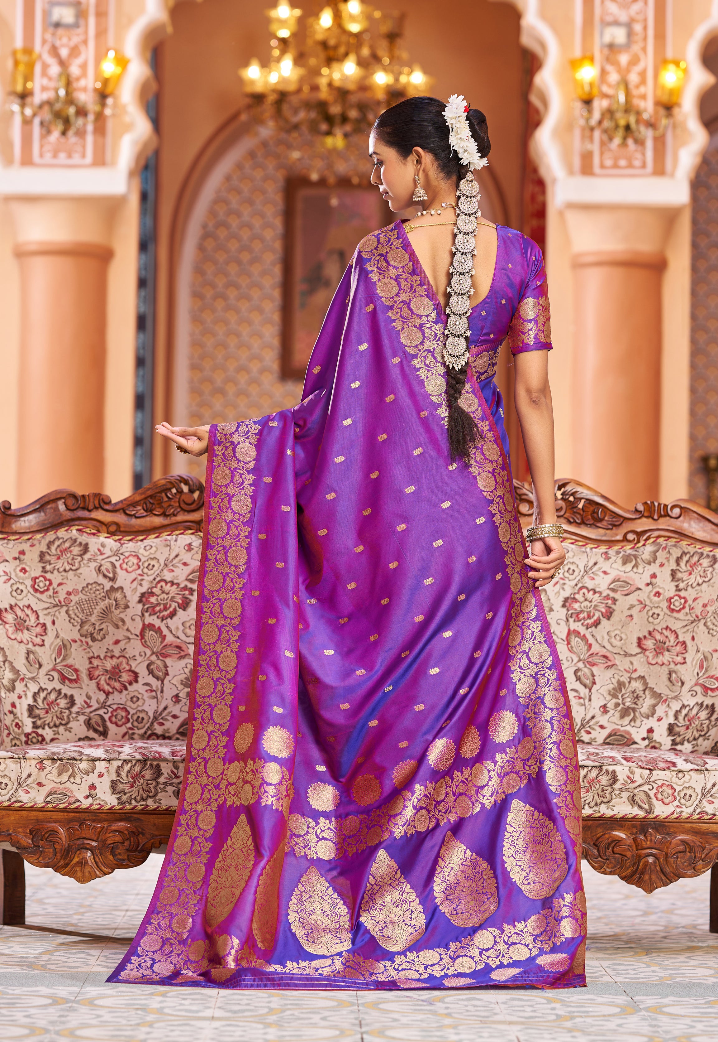 Regal Violet Soft Silk Saree