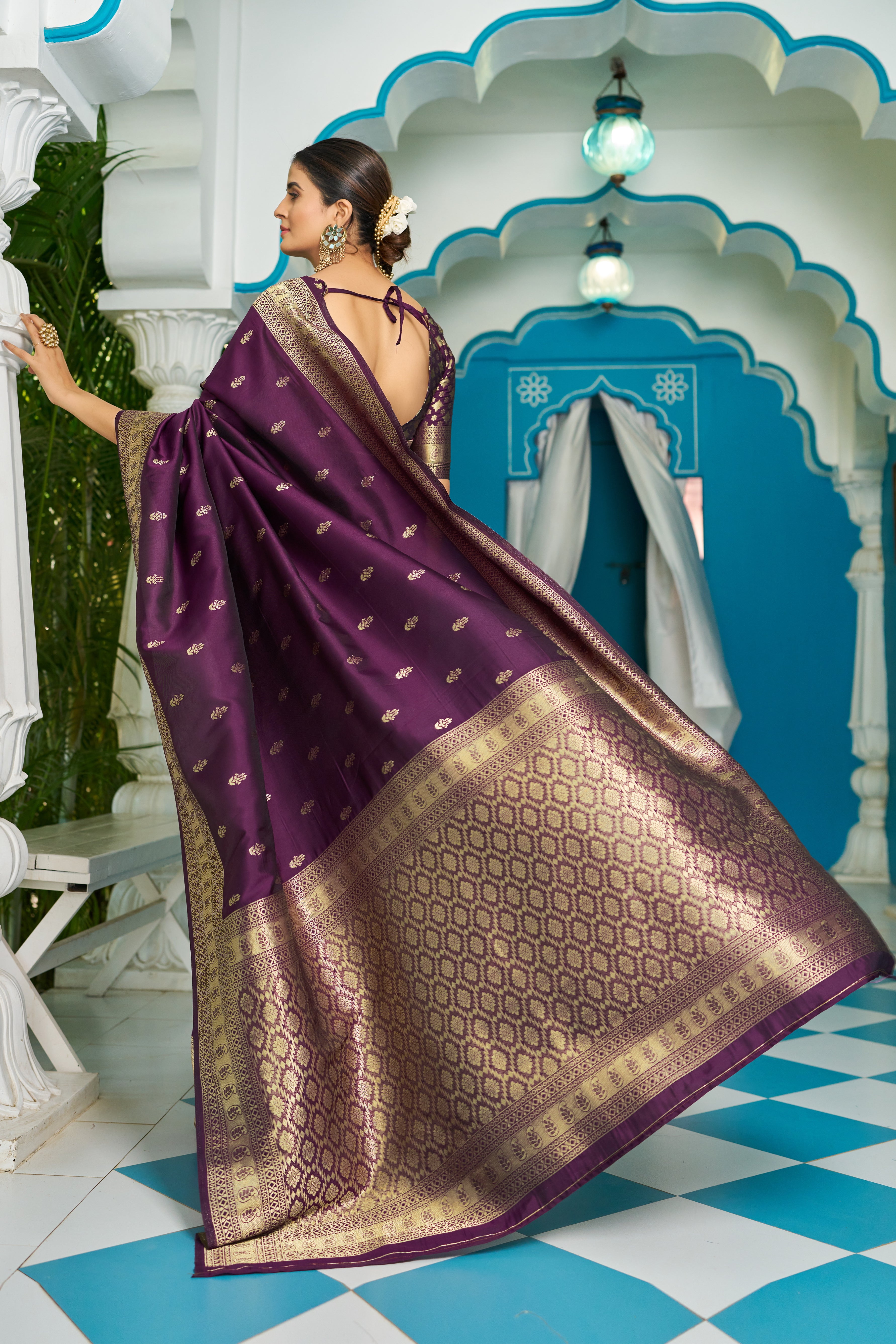 Regal Purple Silk Saree