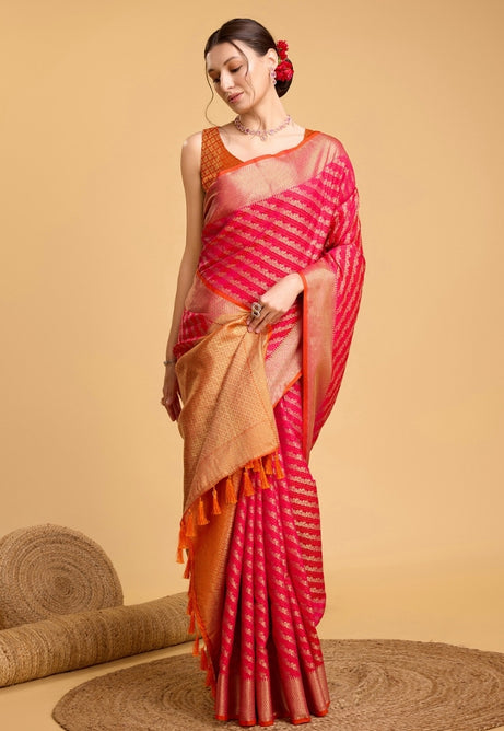 Crimson Red Patola Silk Saree