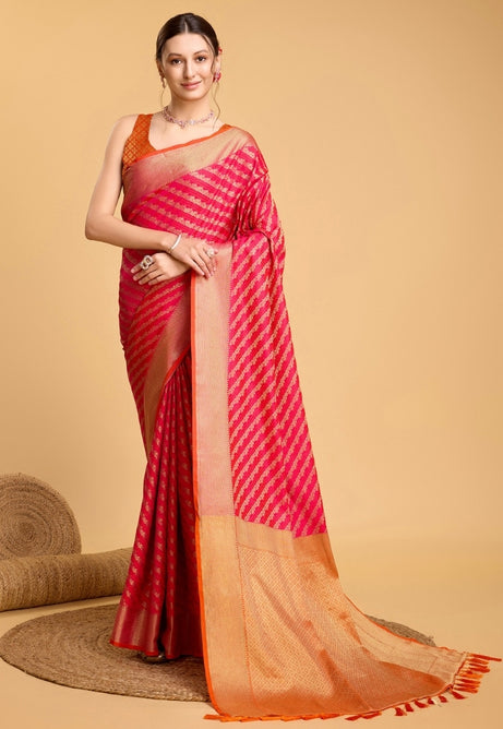 Crimson Red Patola Silk Saree