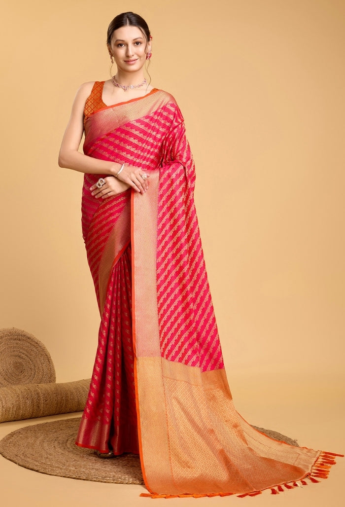 Crimson Red Patola Silk Saree