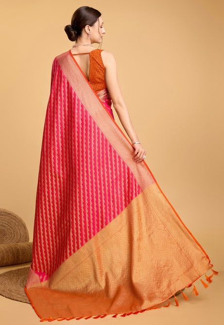 Crimson Red Patola Silk Saree