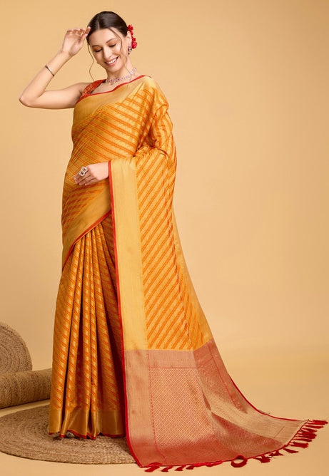 Golden Sun Yellow Patola Silk Saree