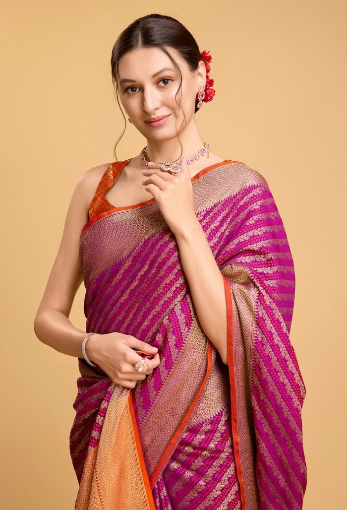 Soft Blush Pink Patola Silk Saree