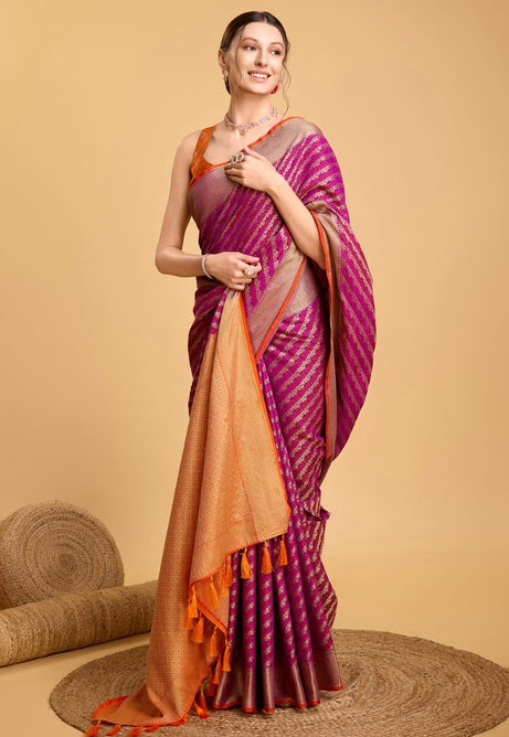 Soft Blush Pink Patola Silk Saree