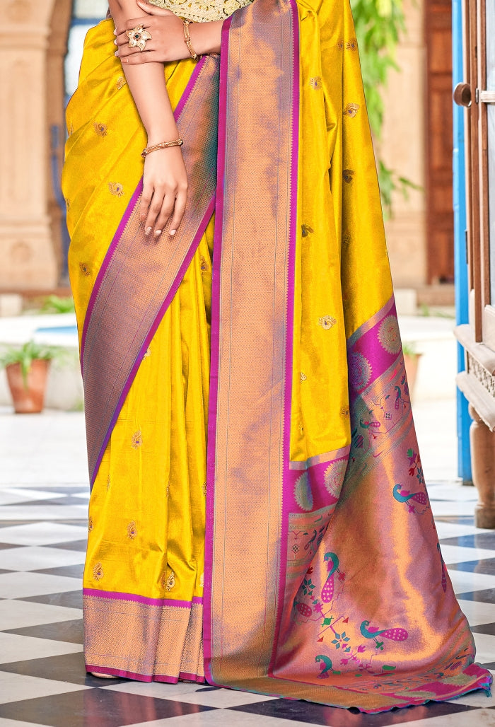 Turmeric Glow Radiance Dharamavaram silk saree