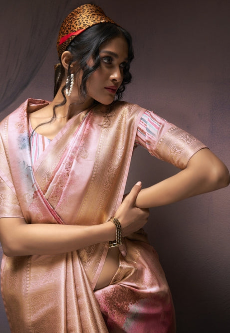 Baby Pink Soft Silk saree