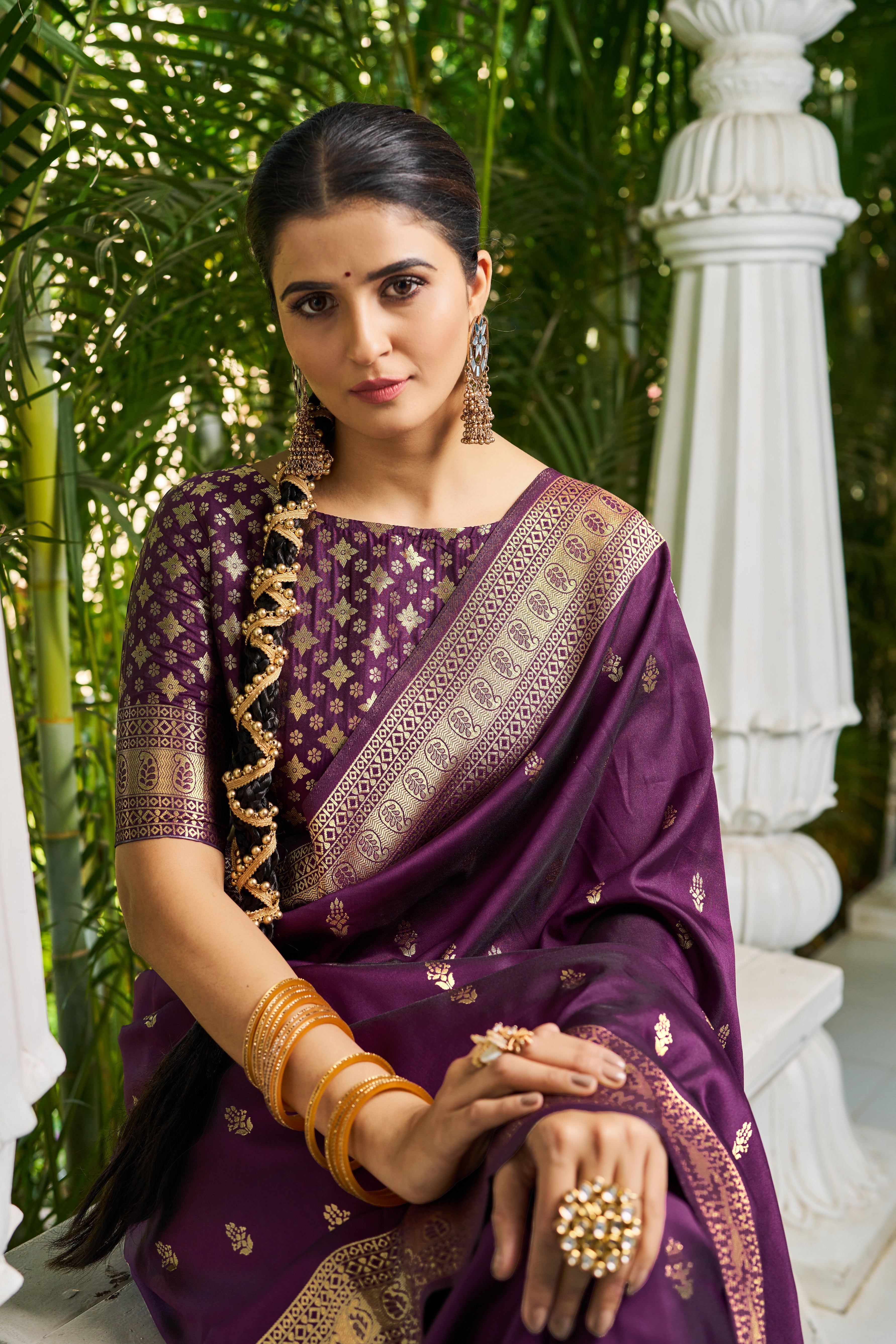 Regal Purple Silk Saree