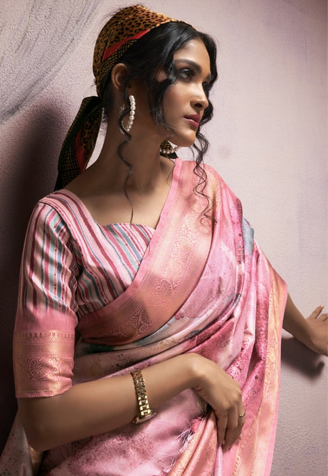 Petal Pink Soft Silk saree
