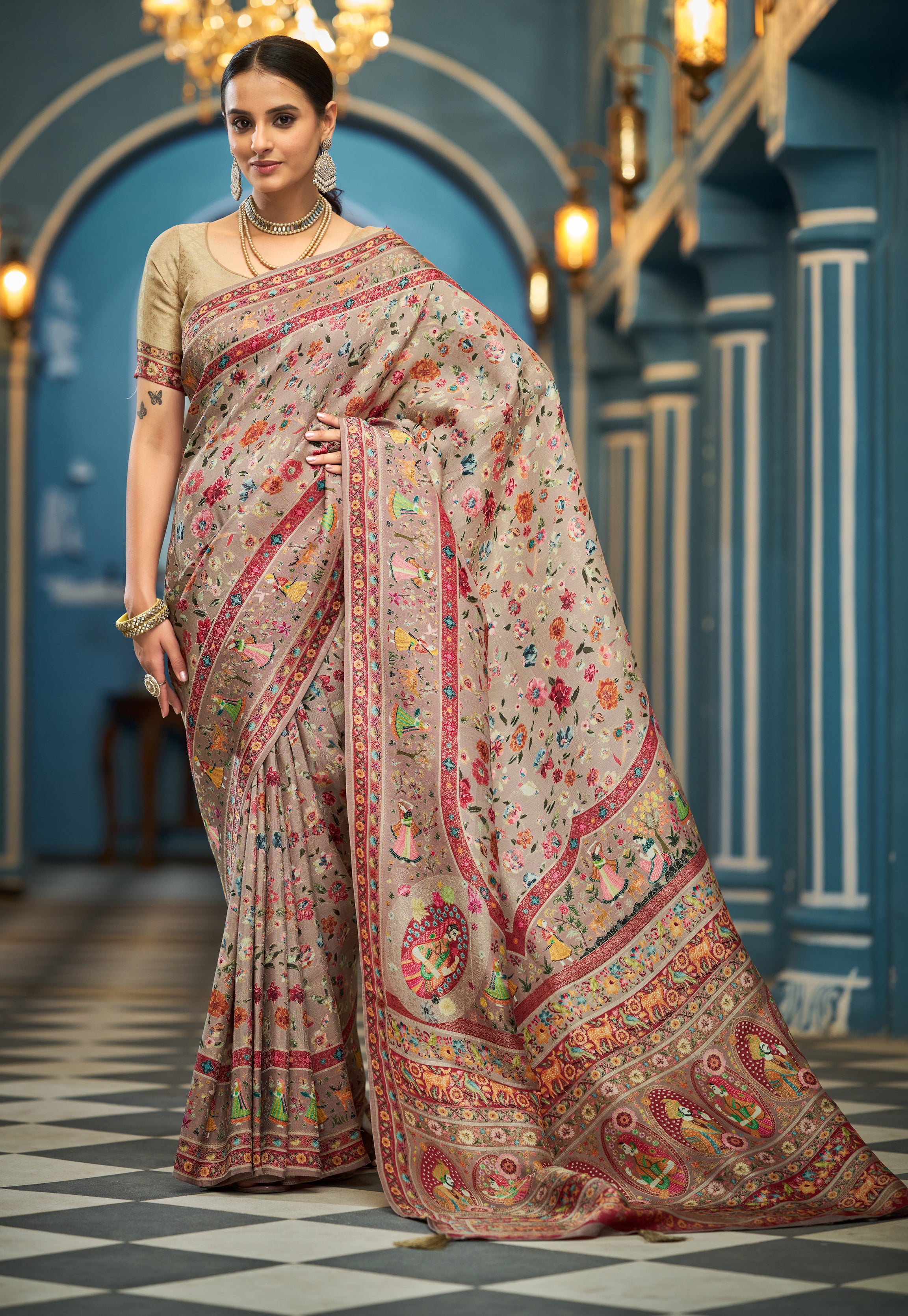 Charming Mixed Color Soft Silk Saree