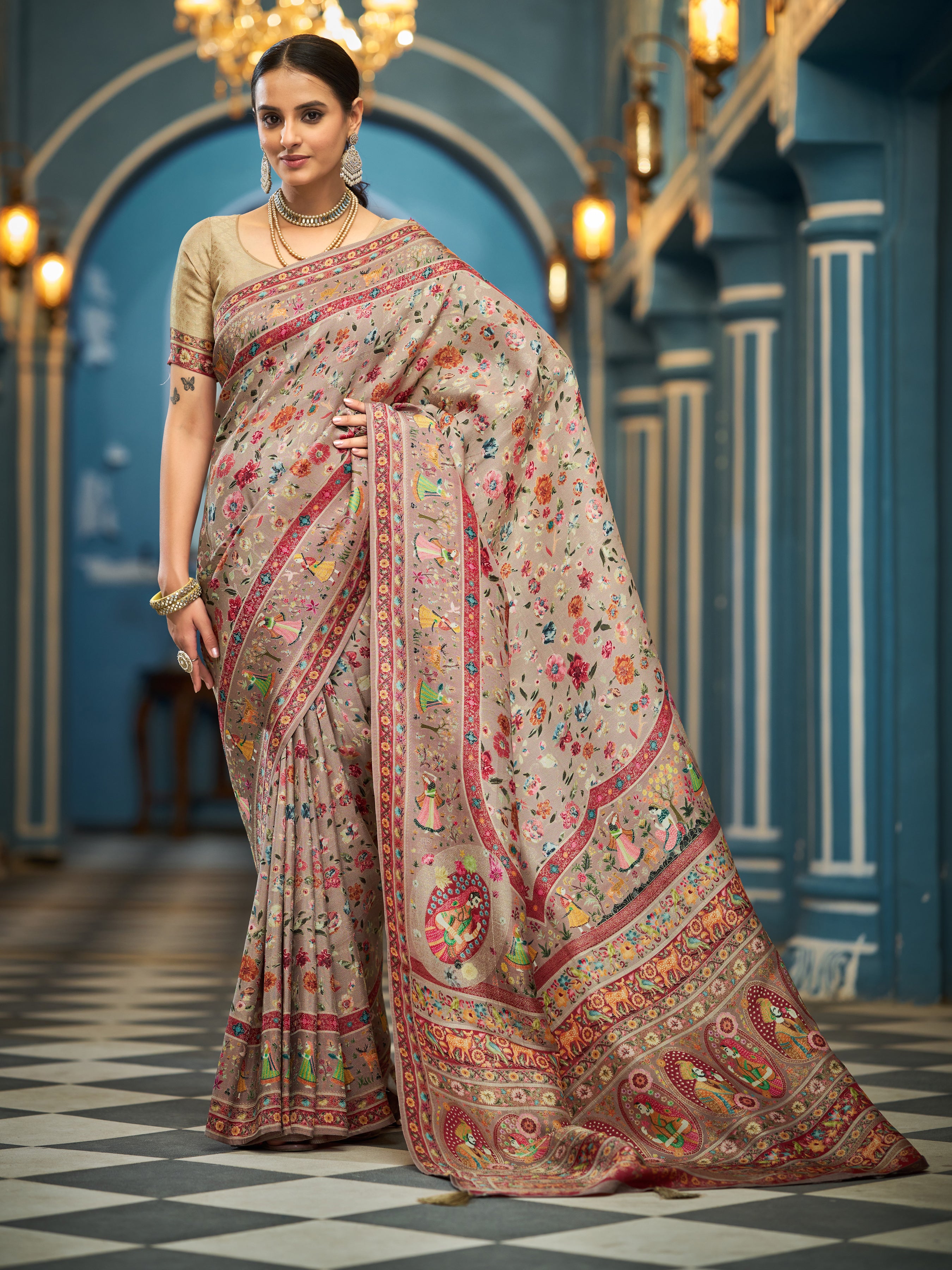 Charming Mixed Color Soft Silk Saree