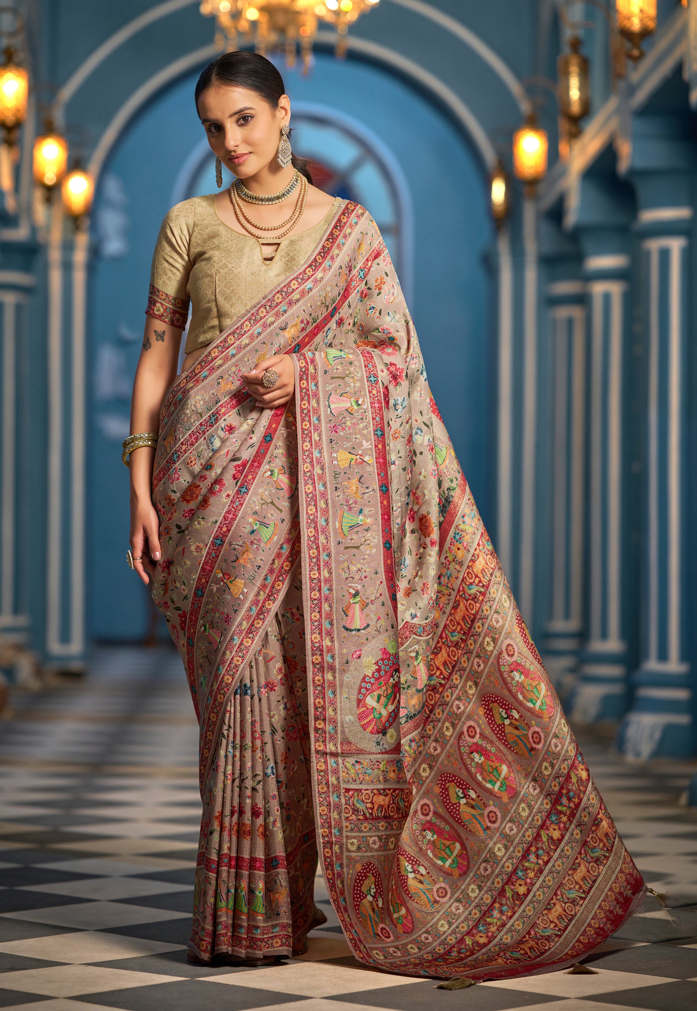 Charming Mixed Color Soft Silk Saree