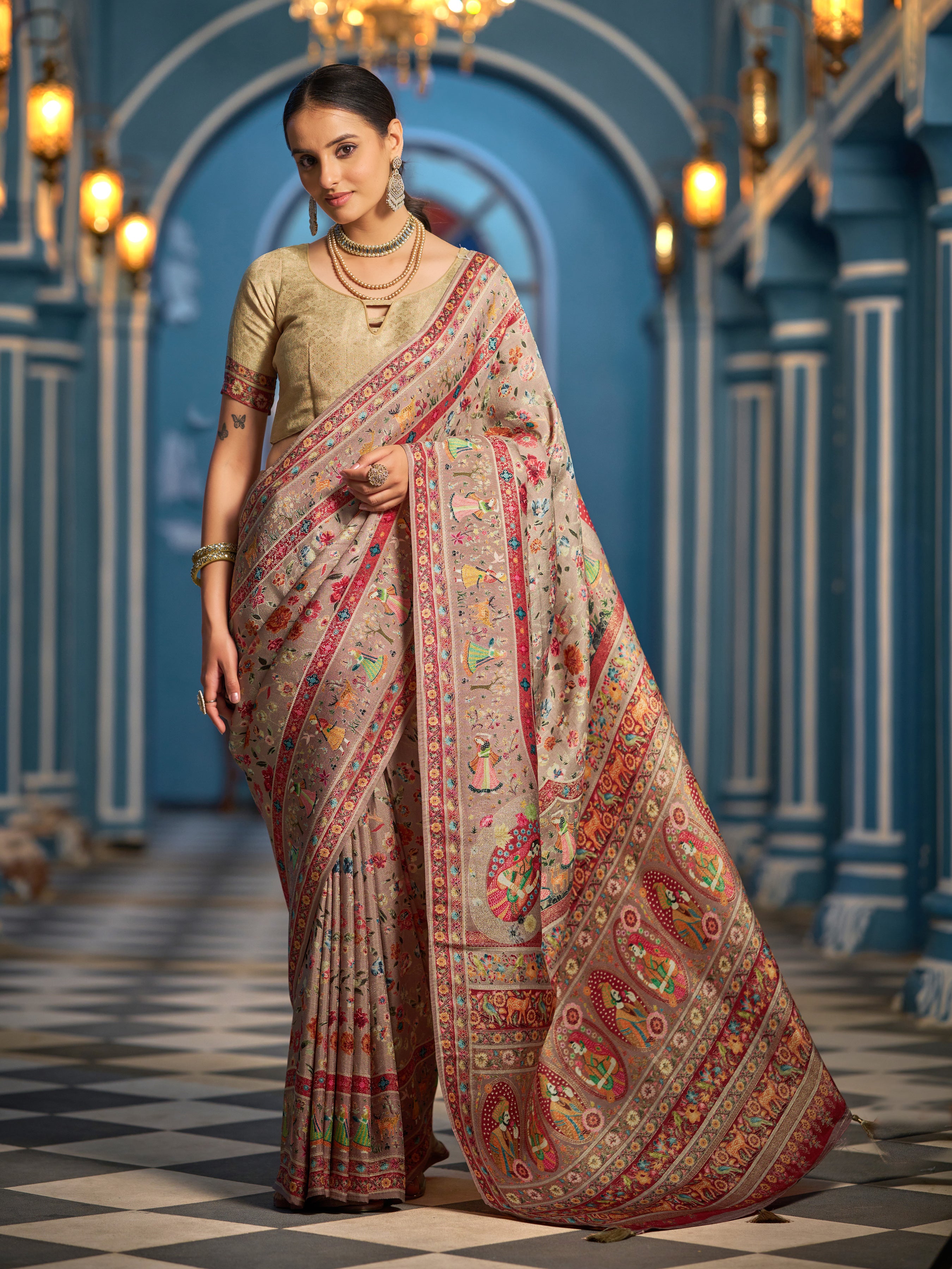 Charming Mixed Color Soft Silk Saree