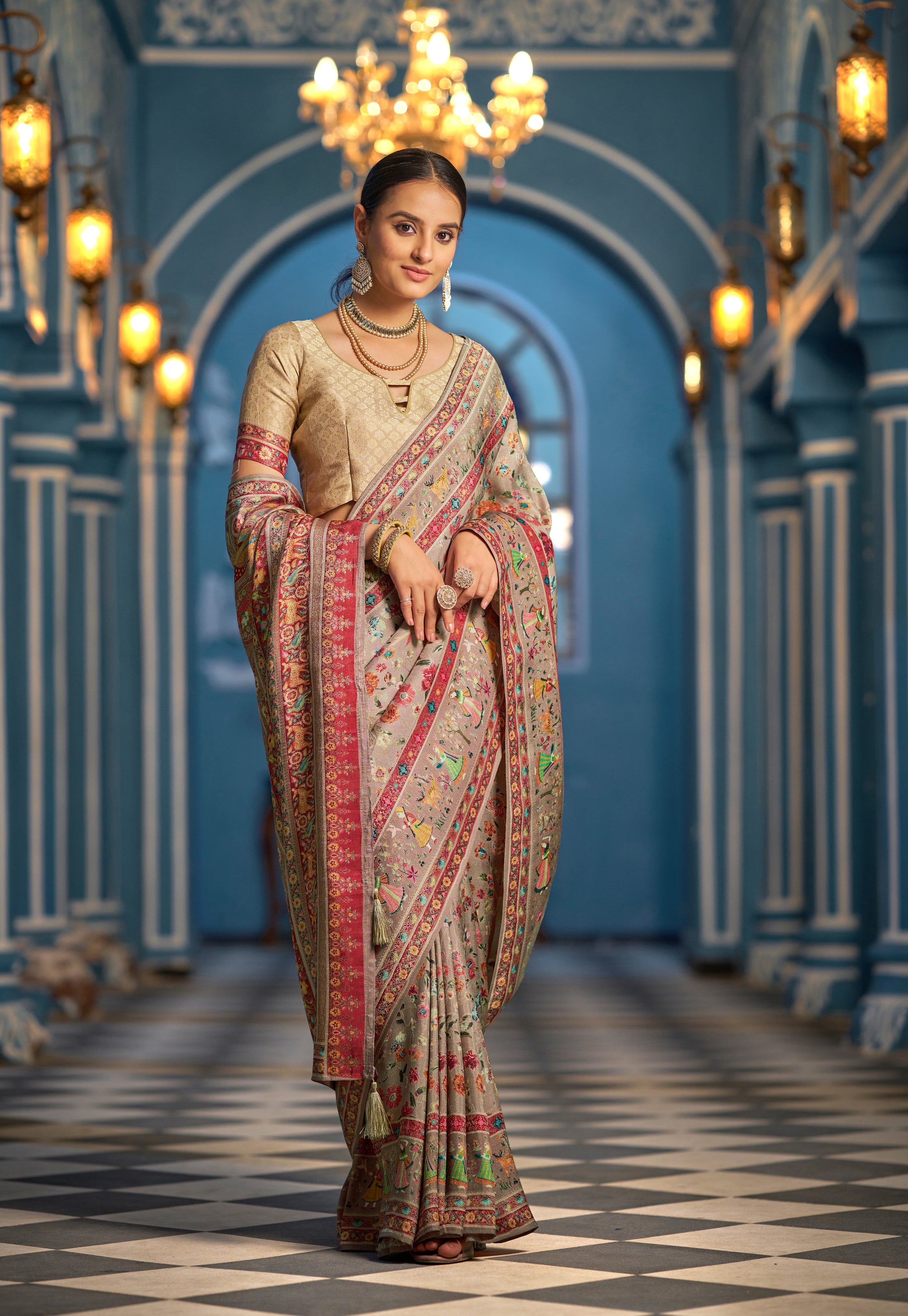Charming Mixed Color Soft Silk Saree