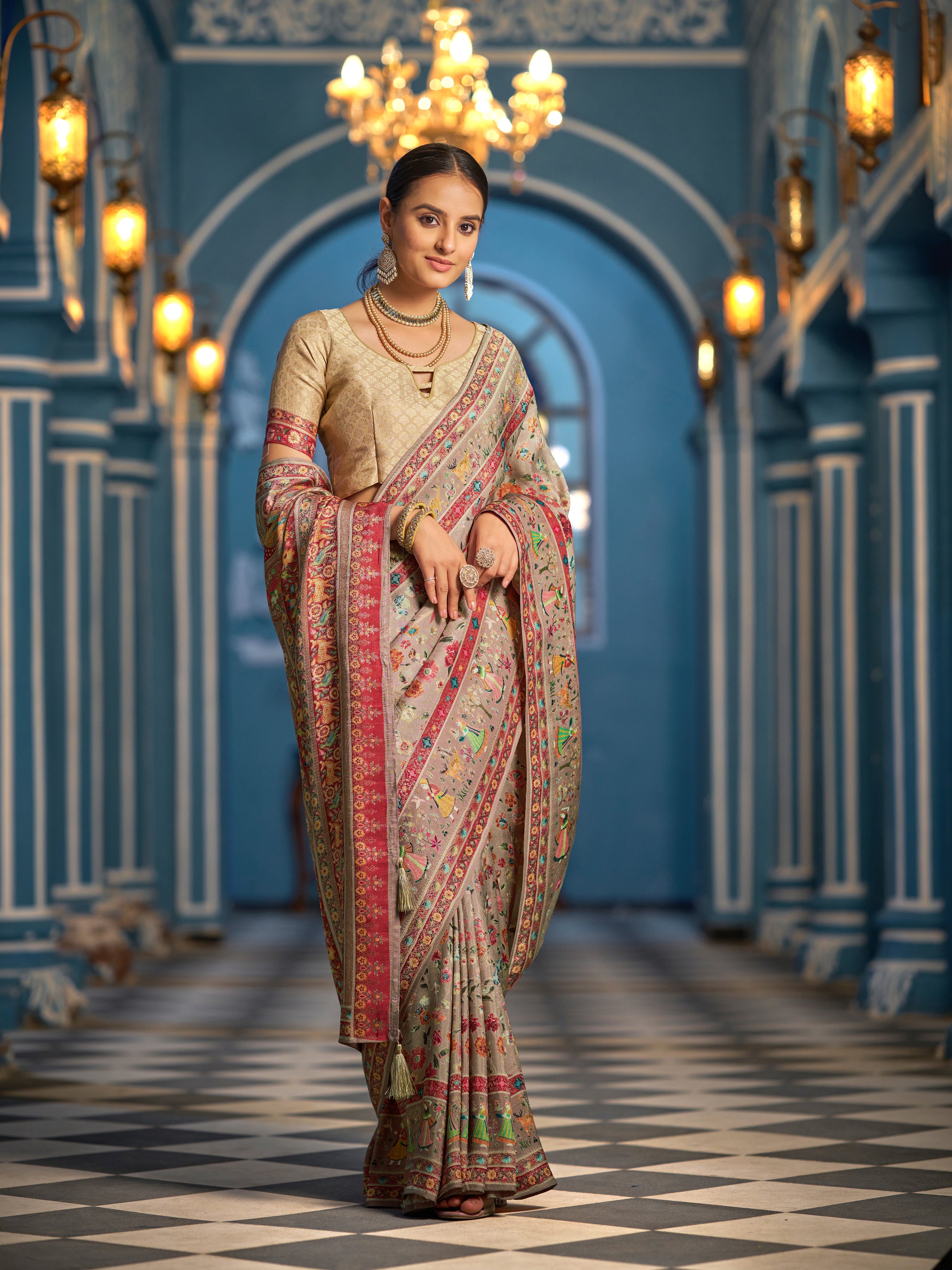 Charming Mixed Color Soft Silk Saree