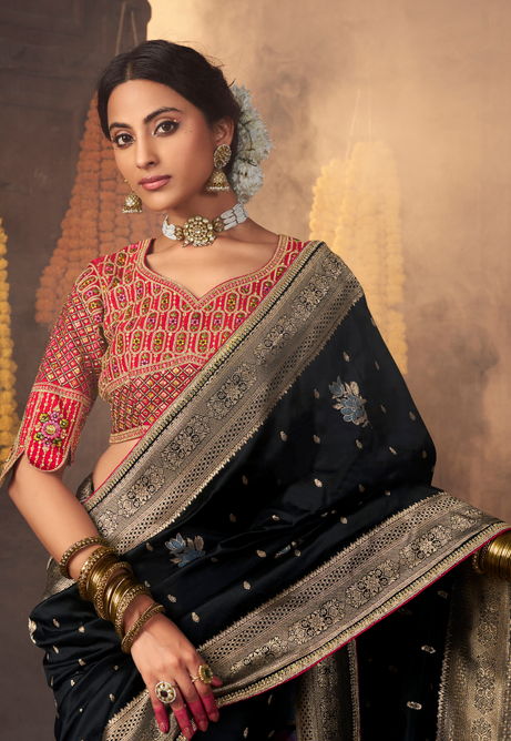 Midnight Charm Pure Silk Weaving saree