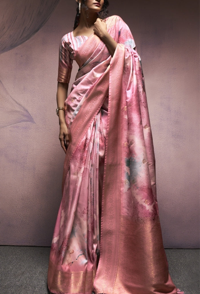 Petal Pink Soft Silk saree