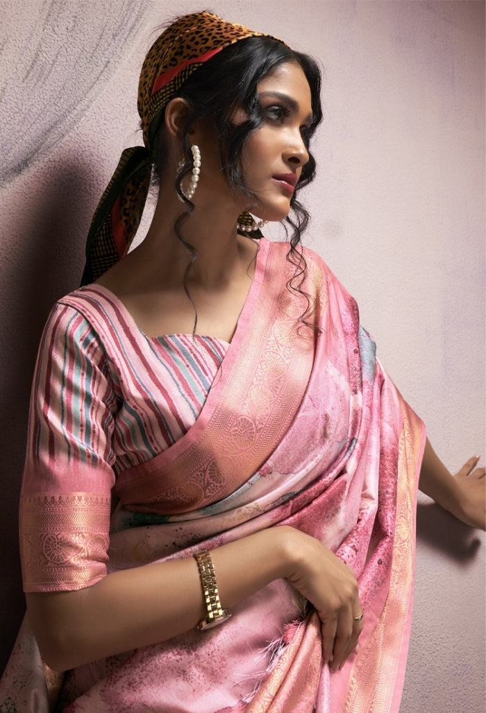 Petal Pink Soft Silk saree