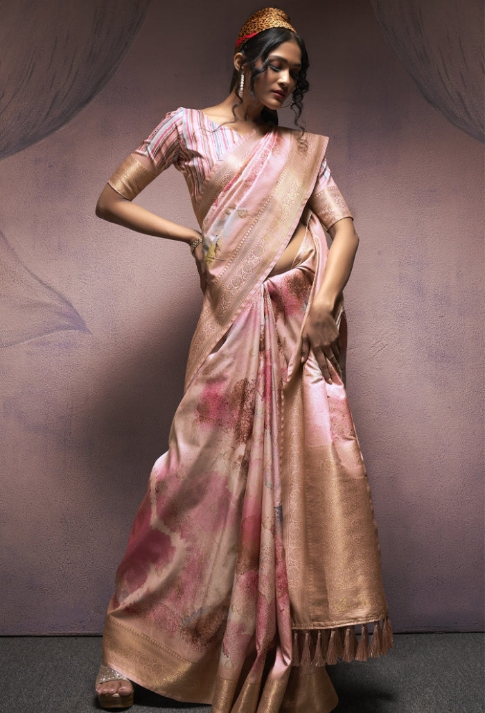 Baby Pink Soft Silk saree