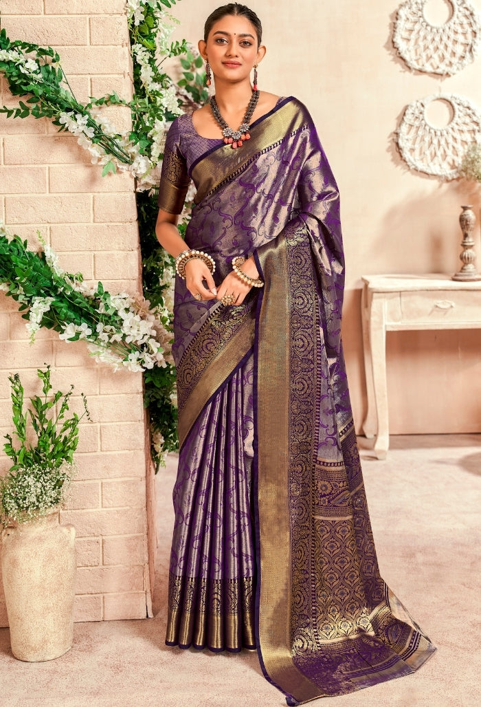 Royal Velvet Pure Dharmavaram Saree