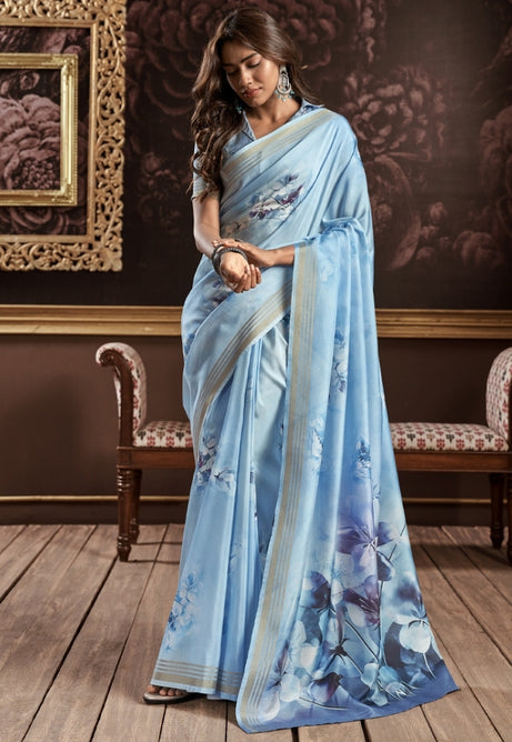 Indigo Blue Pure Handloom Silk Saree