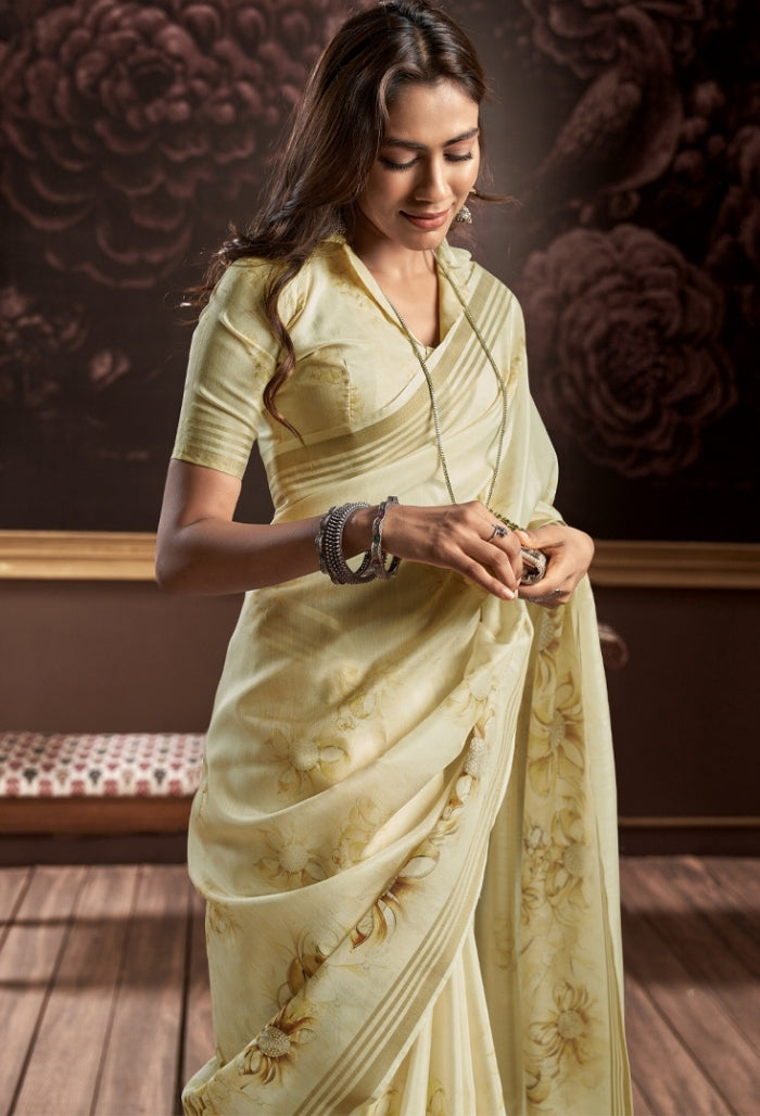 Sunflower Yellow Pure Handloom Silk Saree