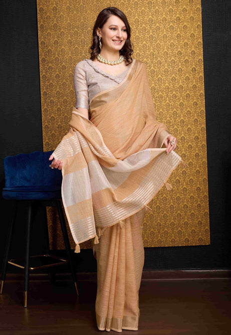 Gentle Light Linen Saree