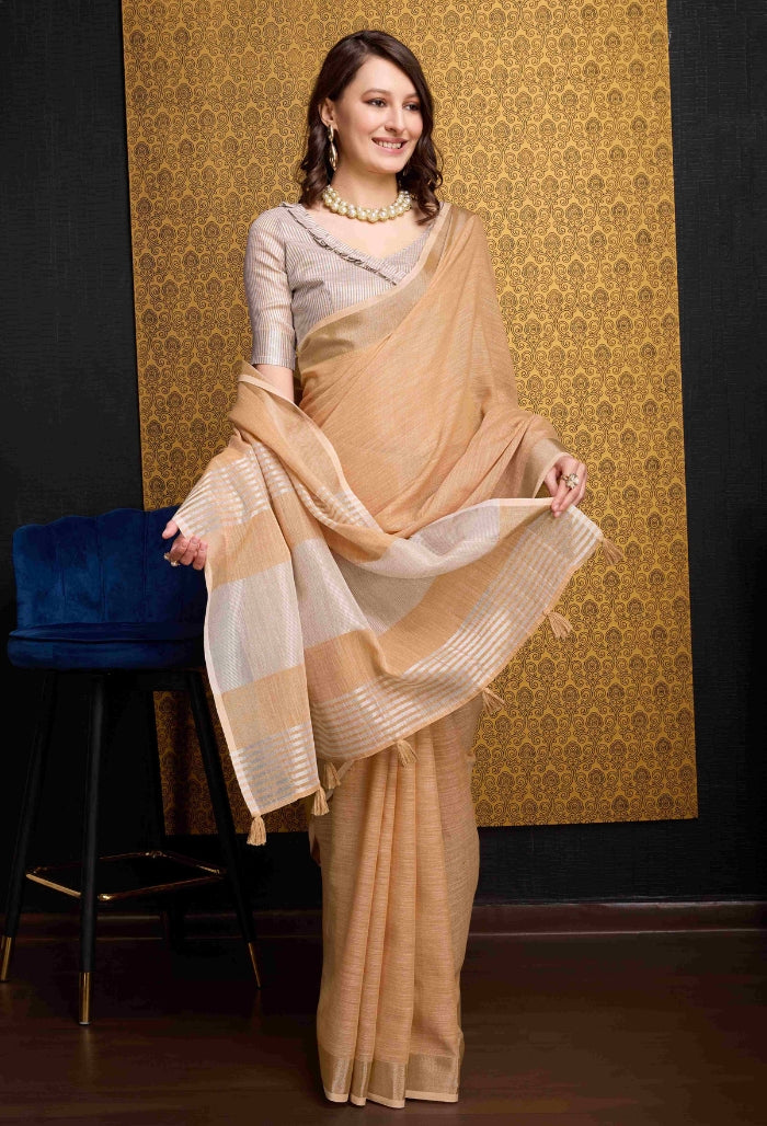 Gentle Light Linen Saree