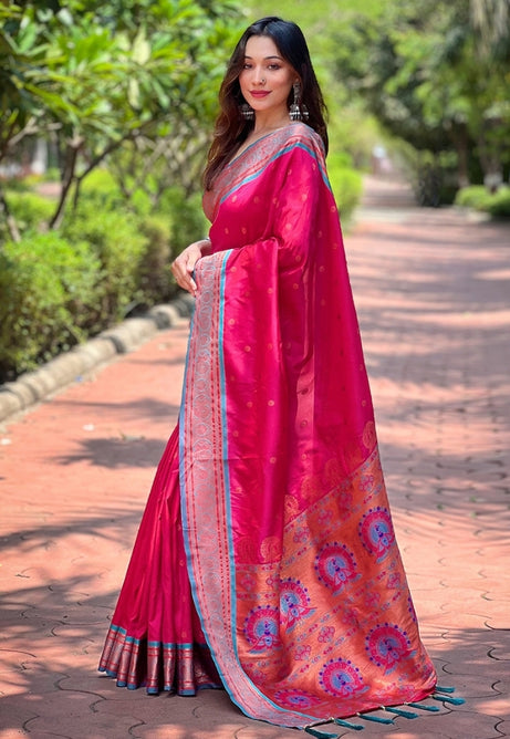 Soft Pink Paithani Silk Saree