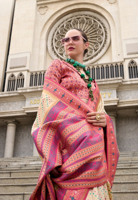 Soft Beige Pure Soft Banarasi Silk