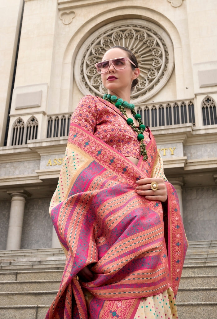 Soft Beige Pure Soft Banarasi Silk