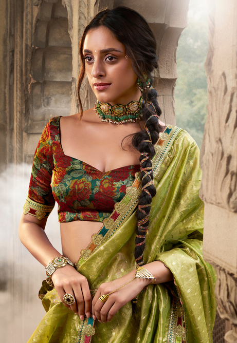 Sage Silk Pure Tissue saree