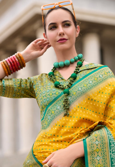 Honey Yellow Pure Soft Banarasi Silk