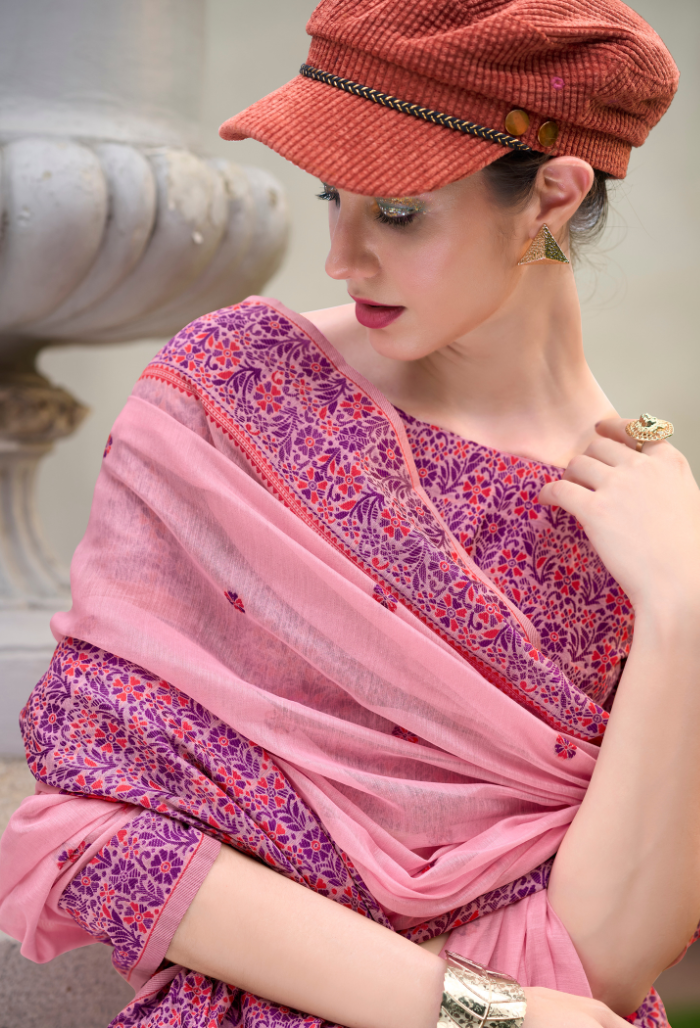 Cotton Candy Linen Elegance saree