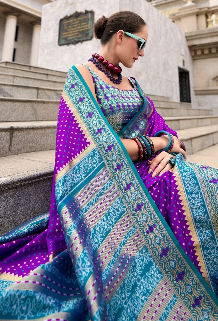 Sapphire Plum Pure Soft Banarasi Silk