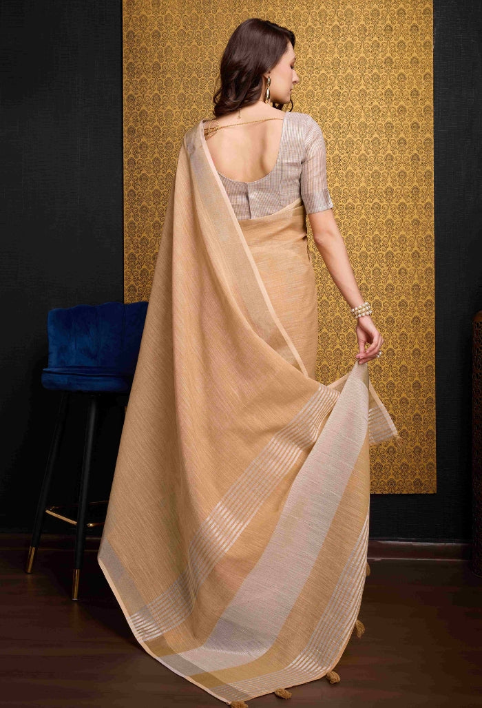 Gentle Light Linen Saree