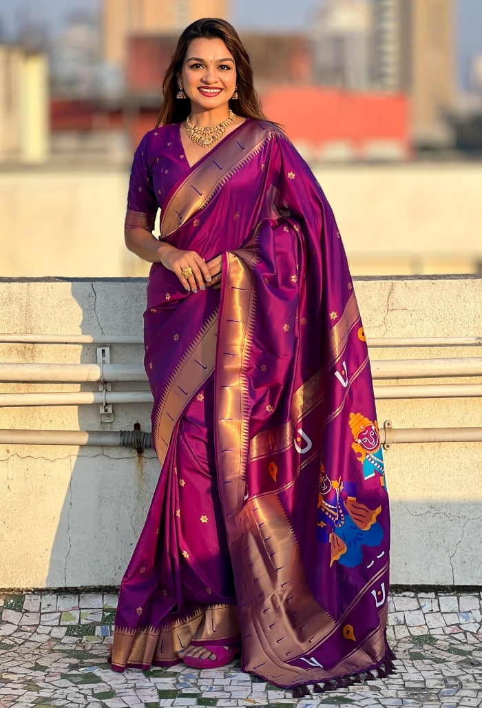 Violet Soft Silk Saree