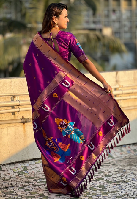 Violet Soft Silk Saree