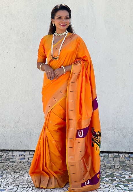 Golden Yellow Soft Silk Saree