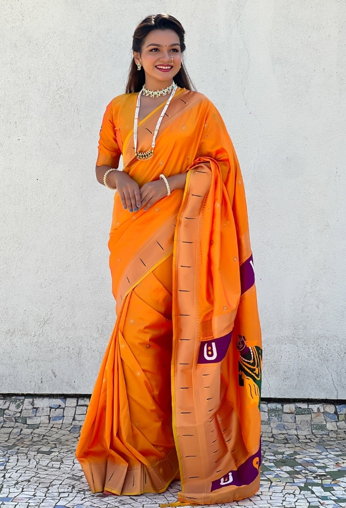 Golden Yellow Soft Silk Saree