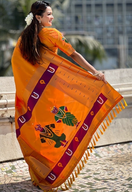 Golden Yellow Soft Silk Saree