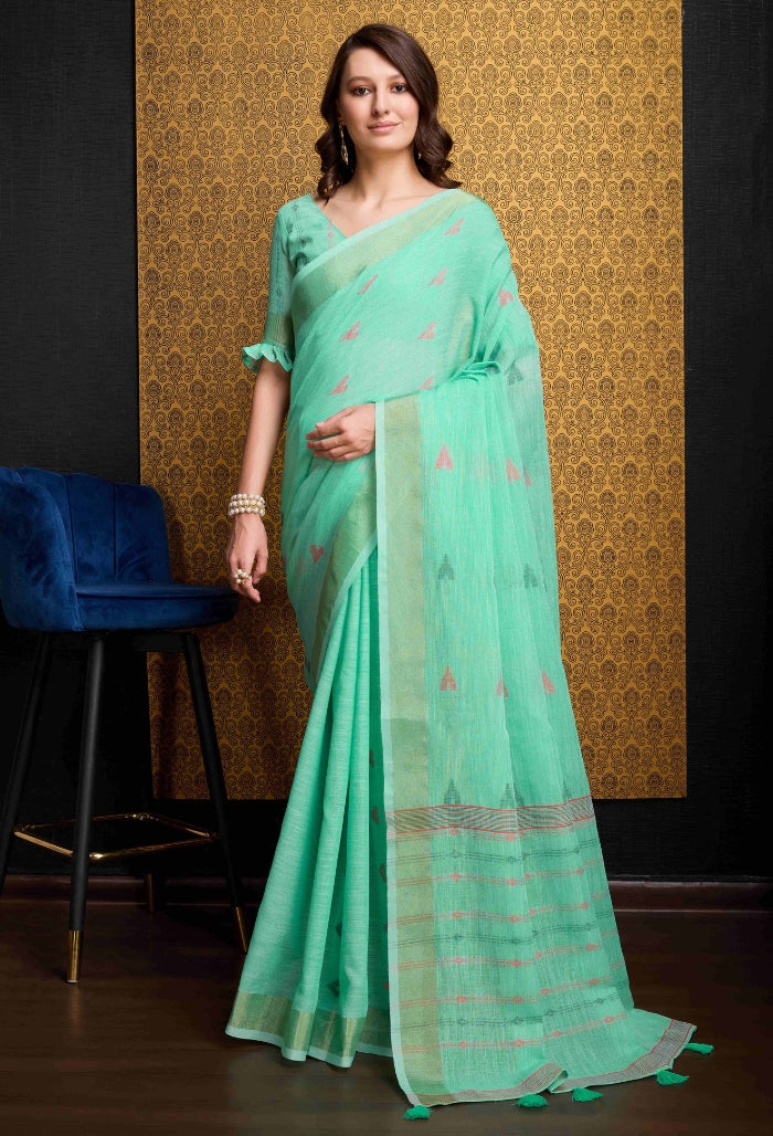 Stunning Firozy Organza Saree