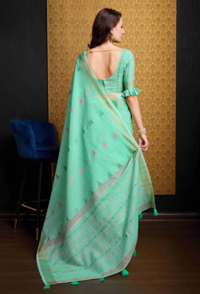 Stunning Firozy Organza Saree