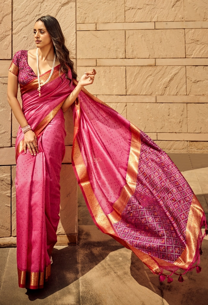 Blush Threads Handloom Silk Saree