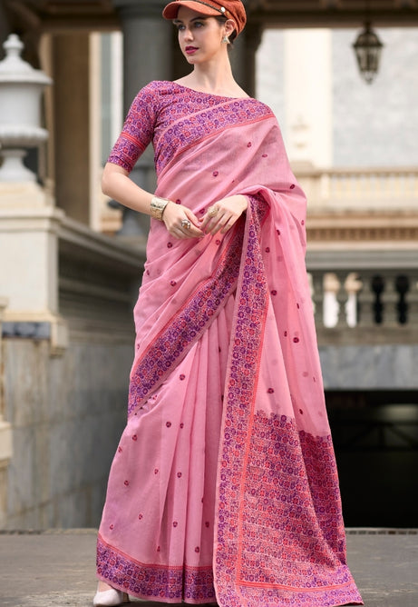 Cotton Candy Linen Elegance saree
