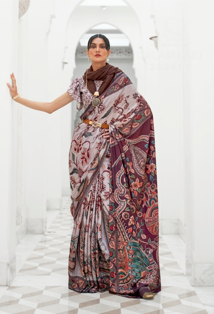 royal reverie  pure silk creep saree