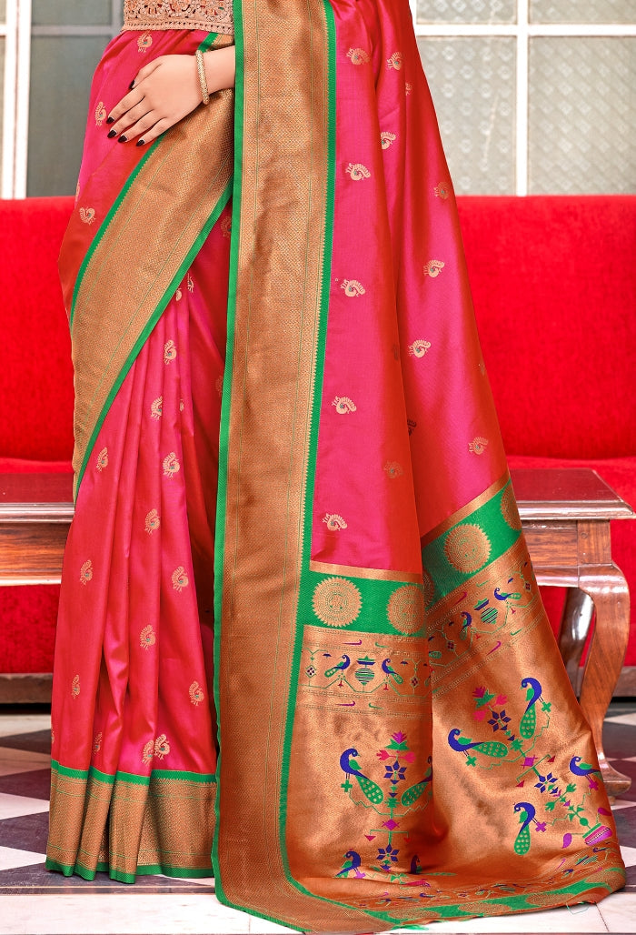 Rose Petal Dharamavaram silk saree