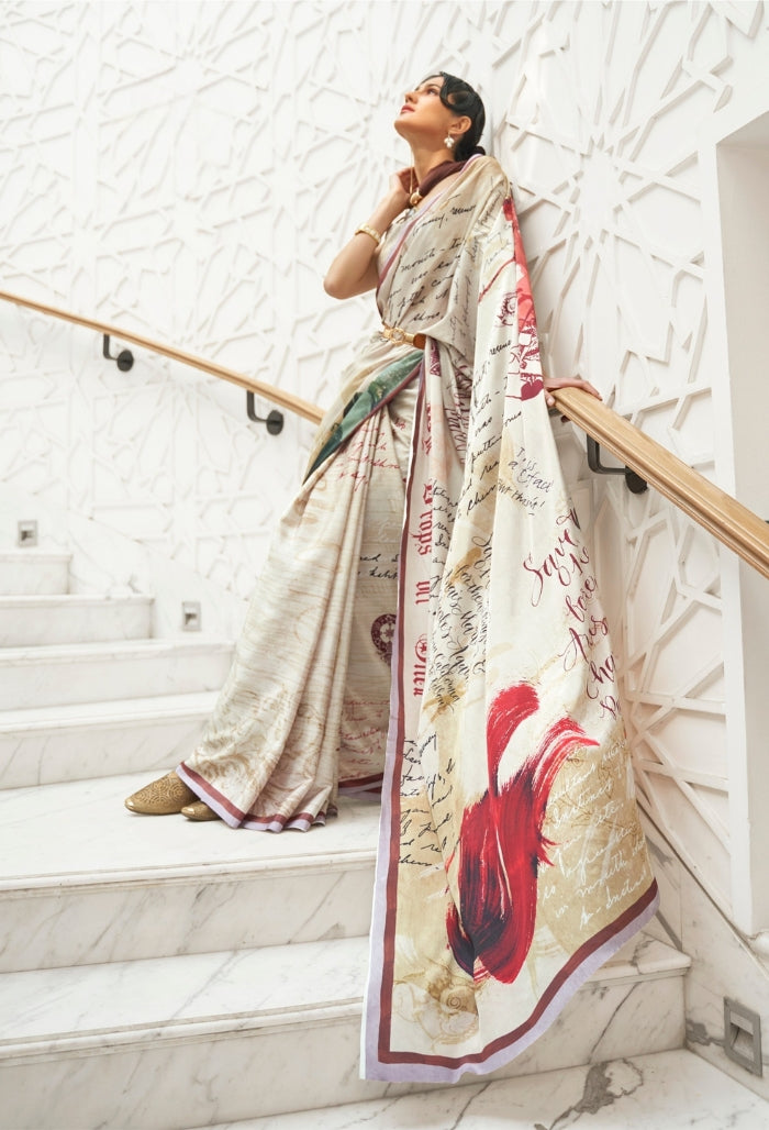 serene fable  pure silk creep saree