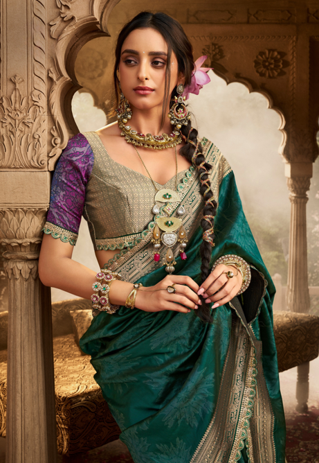 Emerald Dream Pure Banarasi Silk Saree